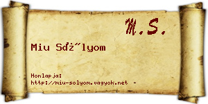 Miu Sólyom névjegykártya